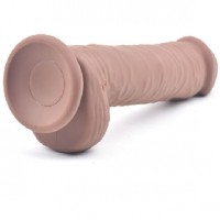 Dildo Realistic Vibrating and Rotating Silicone 10 Functions Rechargeable BROWN